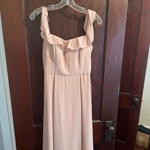 Pale pink floor length formal dress